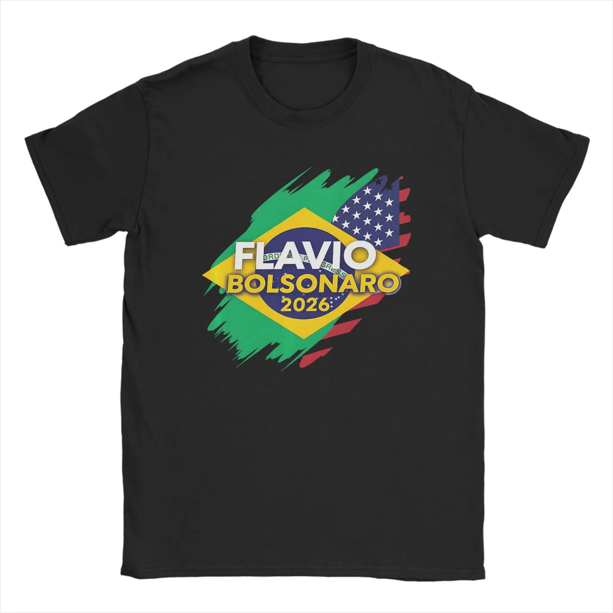 Übergroßes T-Shirt Deus Patria Família Flavio Bolsonaro Presidente 2026 T-Shirts T-Shirt für Herren Sommer Kurzarm-T-Shirts – Detail 3