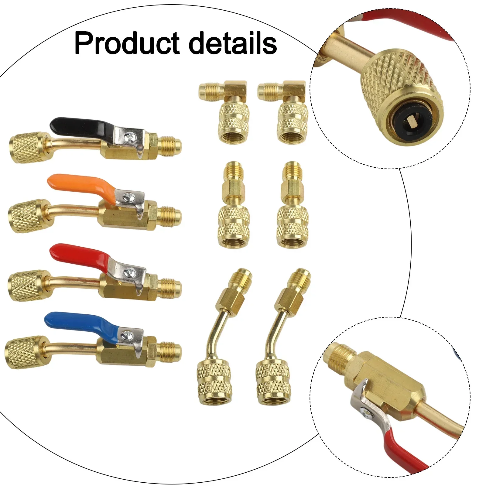 

Ball Valve Kit HVAC Repair Kit Angled Ball Valves Brass Alloy Construction High Pressure Ratings For R12 For R134A