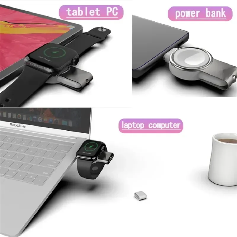 شاحن لاسلكي محمول لساعة سامسونج أبل ، 2 في 1 ، ساعة مغناطيسية سريعة ، جالكسي 6 ، 5 ، 4 iWatch النشطة 8 ، 7 ، شحن محمول ، نوع C USB #6