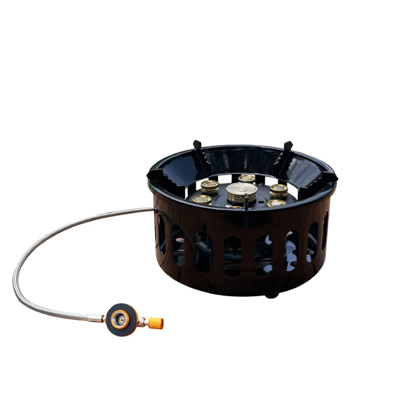 

16800W High Altitude Gas Burner 7 Nozzles Outdoor Portable Camping Gas Stove Windproof Strong Fire Burner Trips Picnic Cookware