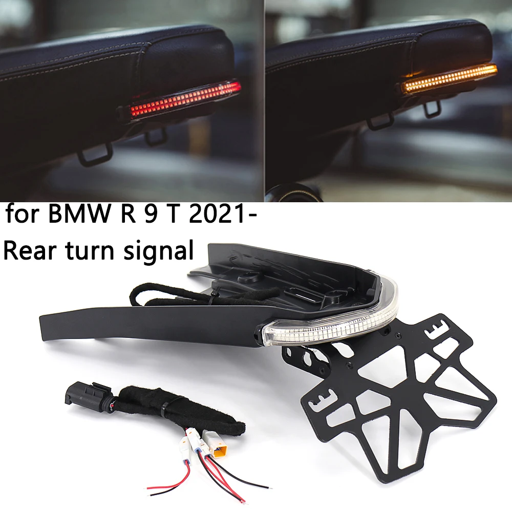 R 9T LED Motorcycle Scrambler Pure License Plate Holder LED Lamp Kit  For BMW RNINET Urban GS  Turn Signals Brake Tail Light