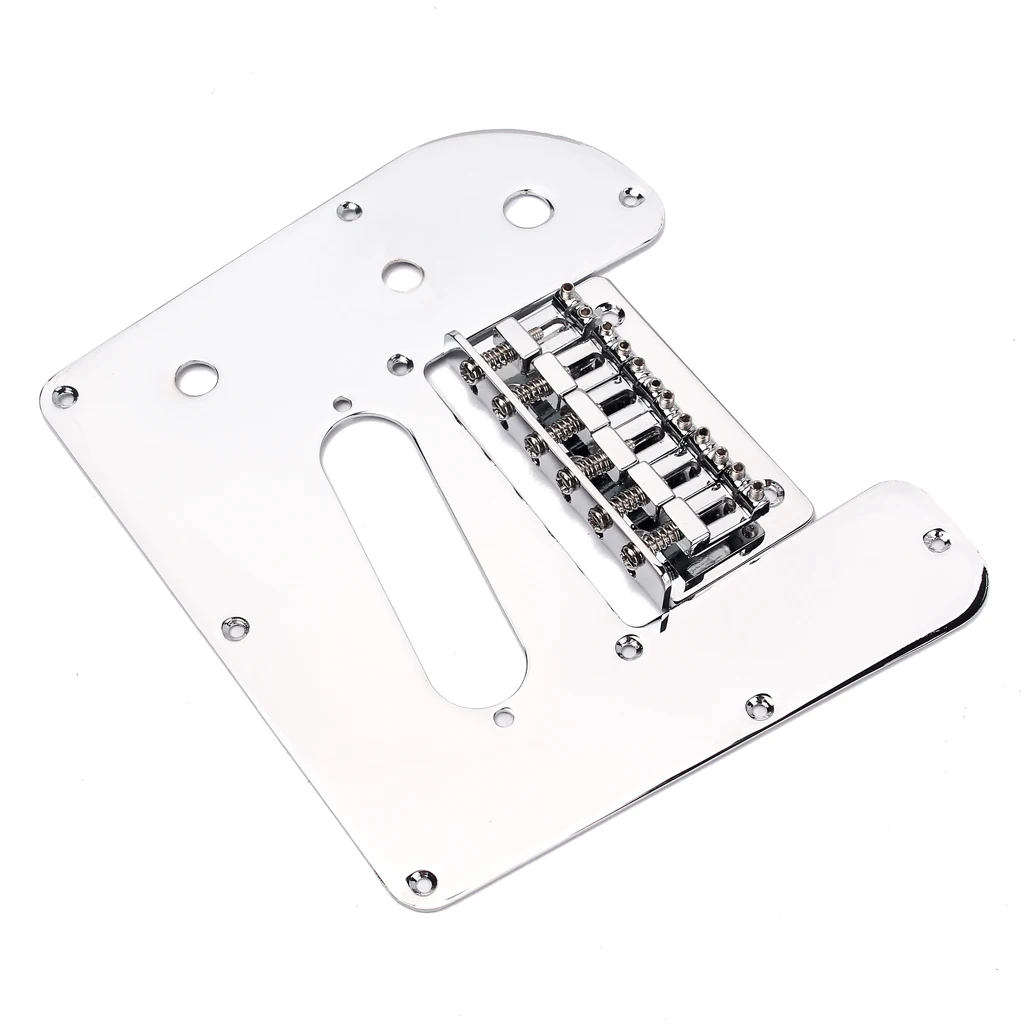 LAP Guitar Bridge with Micro Tuning Style and Control Plate Chrome Electric Guitar Parts for 6 String Lap Steel Players