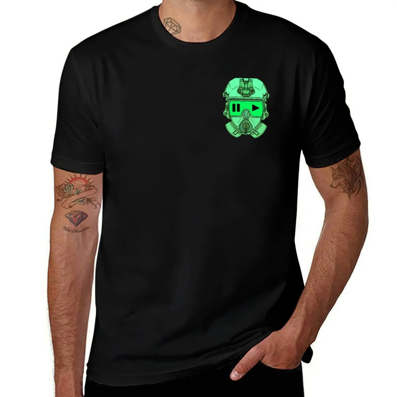 CAC Mask Logo T-Shirt Work Utility Casual Tee Shirt T-Shirt