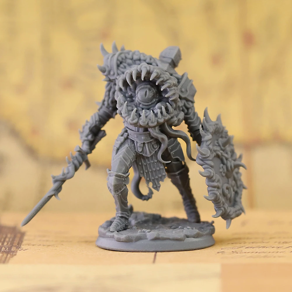 Mimic Armored Warrior Monster Miniature Unpainted Resin Figure for Tabletop RPG Wargaming Board Game