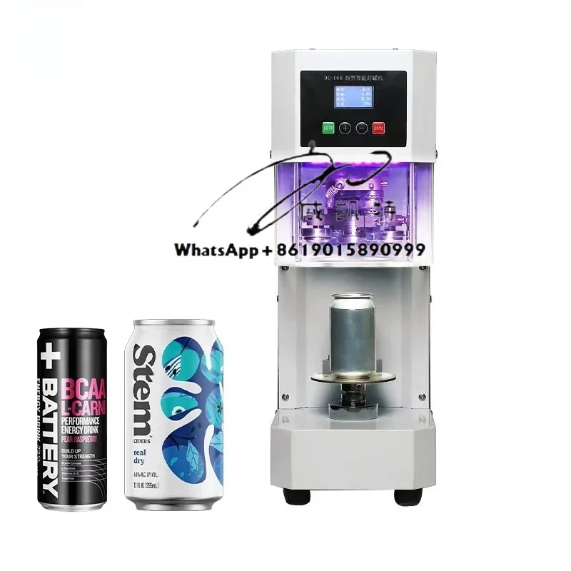 

Factory Wholesale Electric Commercial Full Automatic Soda Fruit Juice Beer Tin Seamer Non-Rotating Desktop Can Sealing Machine