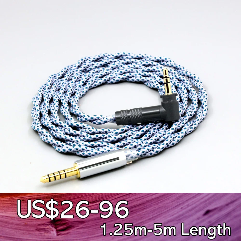 99% Pure Silver Mix Graphene OCC Shielding Earphone Cable For Fostex T50RP Mk3 T40RP Mk2 T20RP Mk2 Dekoni LN008668