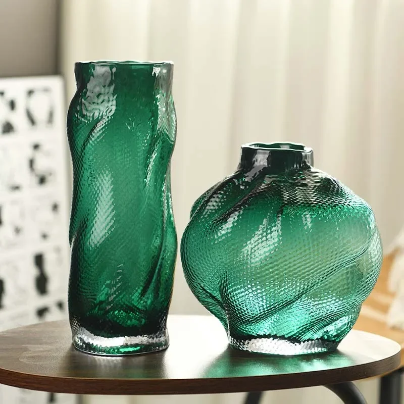 

glass vase dragon scale pattern home living room dining table flower creative ornament terrarium office decoration אגרטלים