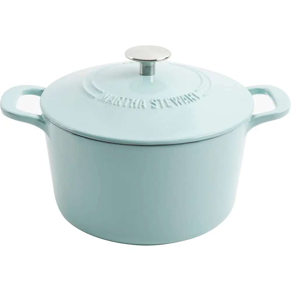 

Gatwick 7-Quart Enamel Cast Iron Dutch Oven – Martha Blue – Durable Heavy-Duty Dutch Oven or Slow Cooking, Braising & Bg