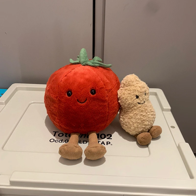 Jellycat mit Tags Jellycat lustige Tomate Tomate süße weiche beruhigende Puppe Plüschfrucht süße Plüschtierpuppe Weihnachtsgeschenk Stofftier