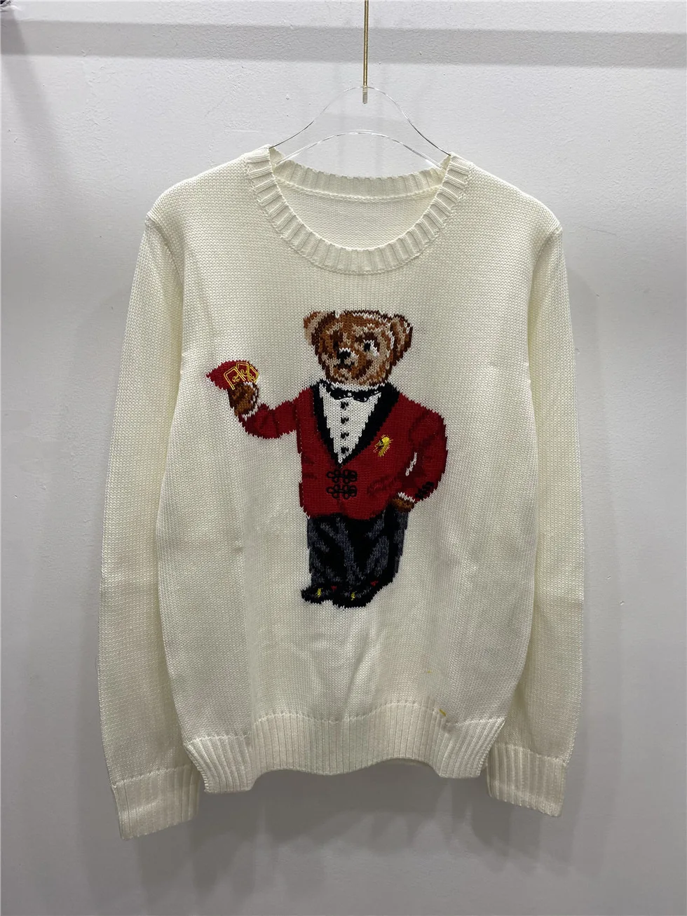 

Funny Cartoon Bear Graphic Sweater, Vintage Letter Print Pullover, Women‘s Casual Knit Top