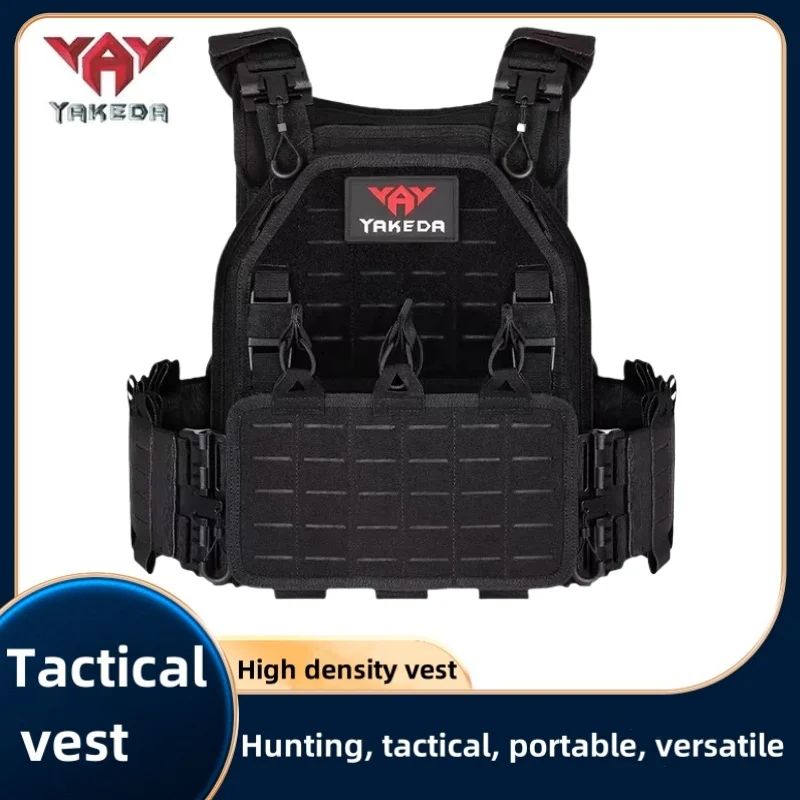 YAKEDA Tactical Vest 6094 Fast detachable light laser cut outdoor hunting black gear carry vest of high quality