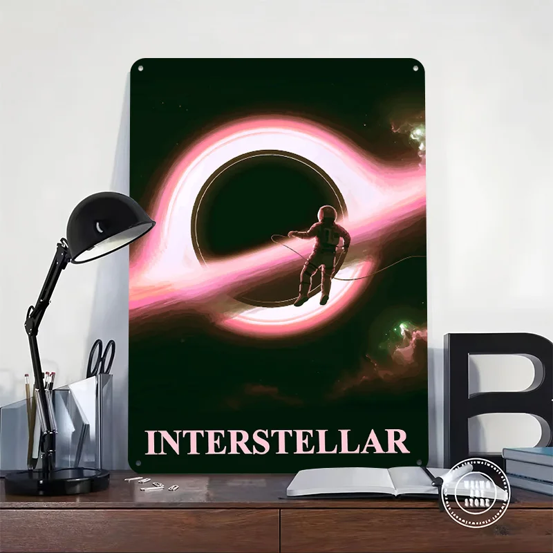 Interstellar: Astronaut and Black Hole Metal Poster Perfect Gift for Fans Lovers Customized Wall Art Metal Sign for Funny Signs