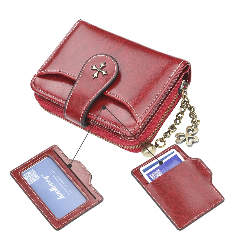 Women's Small Wallet PU Leather Tassel Zipper Wallets Coin Pocket Short Card Holder Clutch Fashion Female Purse Money Bag Desgin