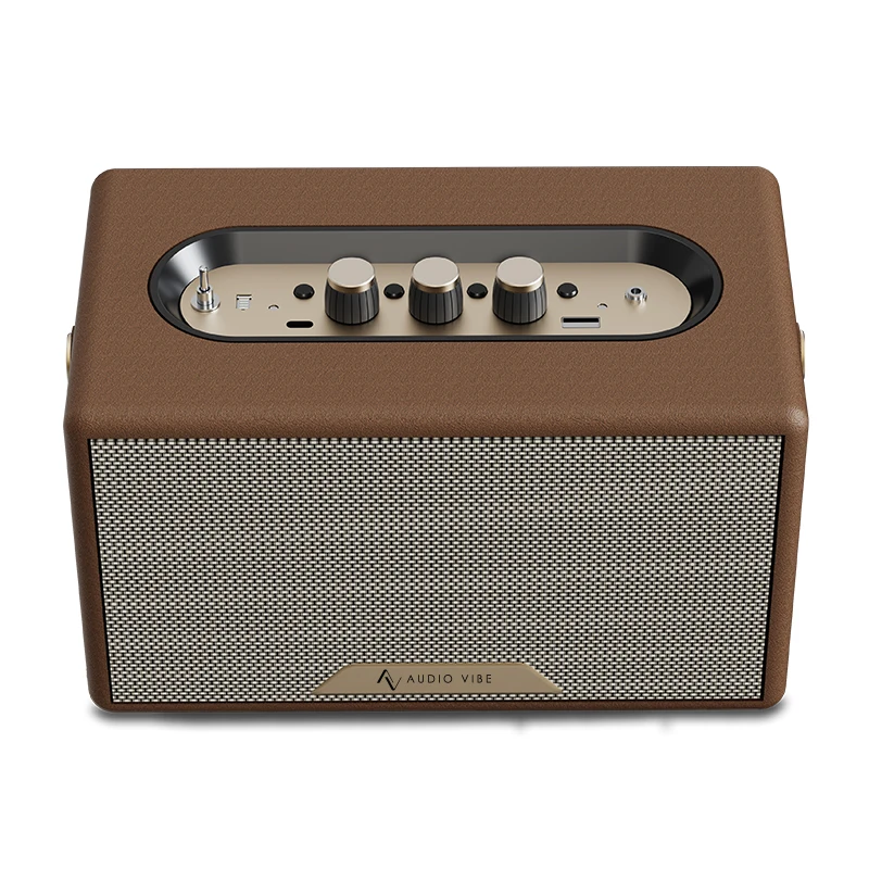 2014 nueva llegada 80W al aire libre personalizado Bt5.0v altavoz de madera y cuero para la familia Ktv como regalo