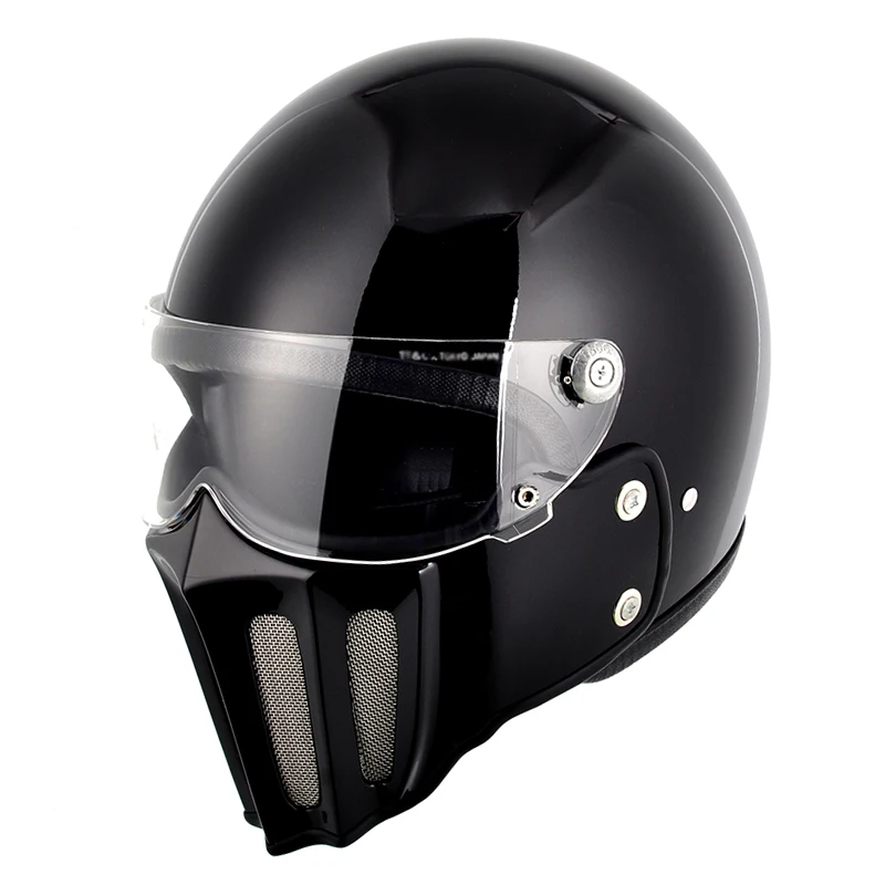 خوذة كاملة الوجه من الألياف الزجاجية عالية القوة على شكل جمجمة شبح، لدراجات نارية هارلي وخوذات واقية للدراجات النارية كروز القديمة. #1