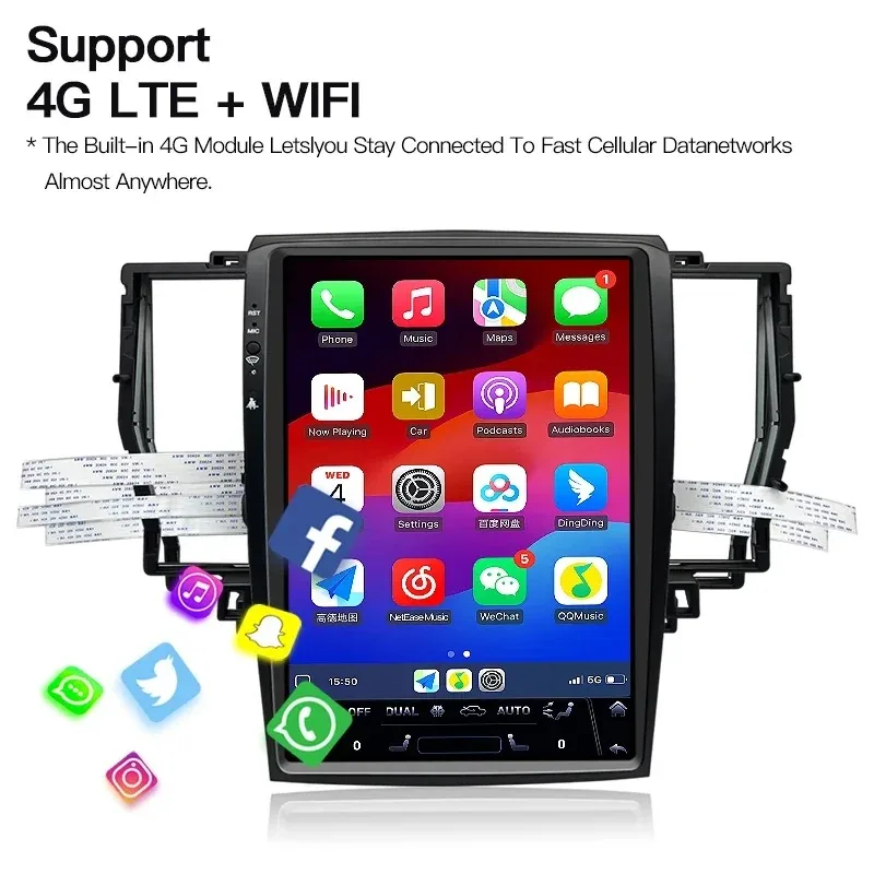 Android Screen 12.8'' Car Radio Stereo Audio GPS Navi Multimedia Player For Toyota Crown S180 2003-2008 Carplay Auto DSP