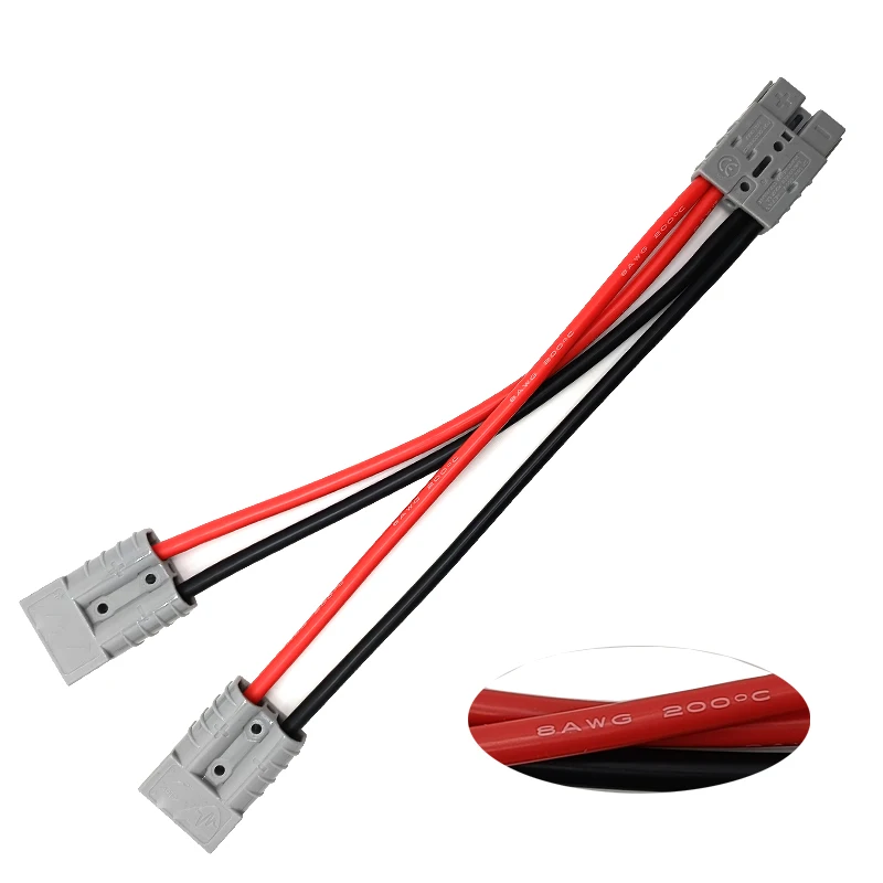 50A 1-to-2 Solar Battery Connector Cable, Automotive PV Wire Plug, high current fitting for solar energy battery power distribut