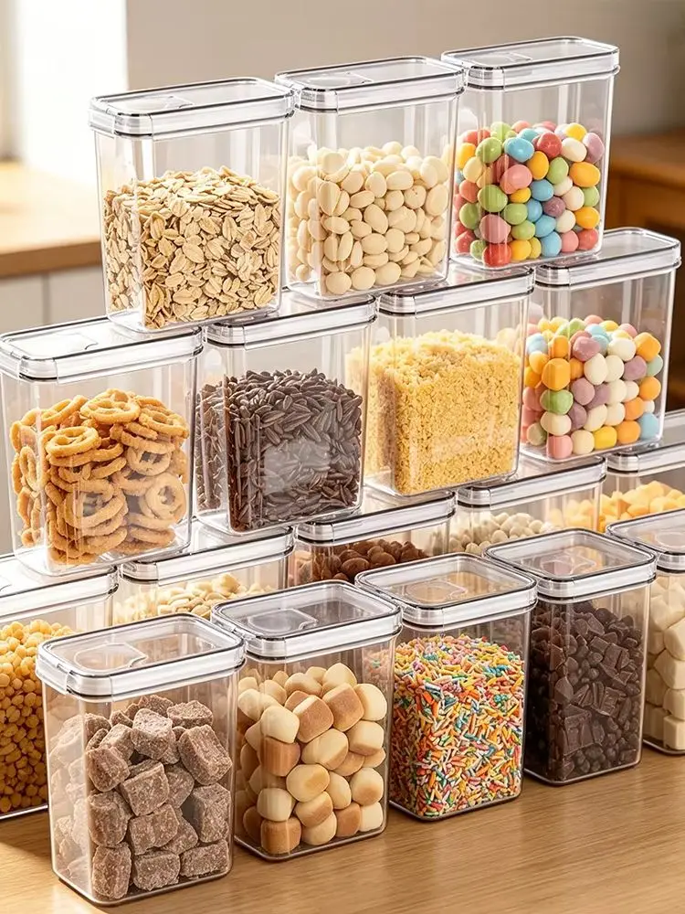3/6/9 Stück Versiegelte Vorratsdosen Küchen-Aufbewahrungsorganizer Große Plastikbehälter 4L Aufbewahrungsboxen mit Aufklebern und Stift