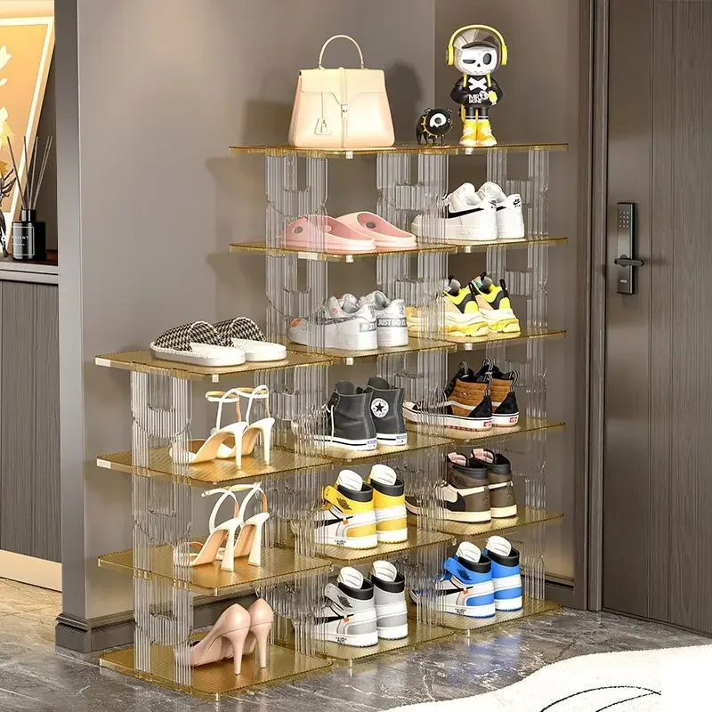 Space Saving Shoe Rack Organizer Storage Cabinet Shelves Racks Shoes Closet Furniture Entryway Metal Vertical Wall Mounted