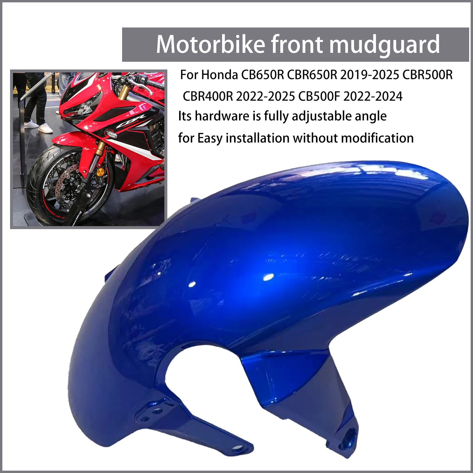 

Motorcycle Mudguard Front FenderFor Honda CB650R CBR650R 2019-2025 CBR500R CBR400R 2022-2025 CB500F2022-2024 Splash Guard Cover