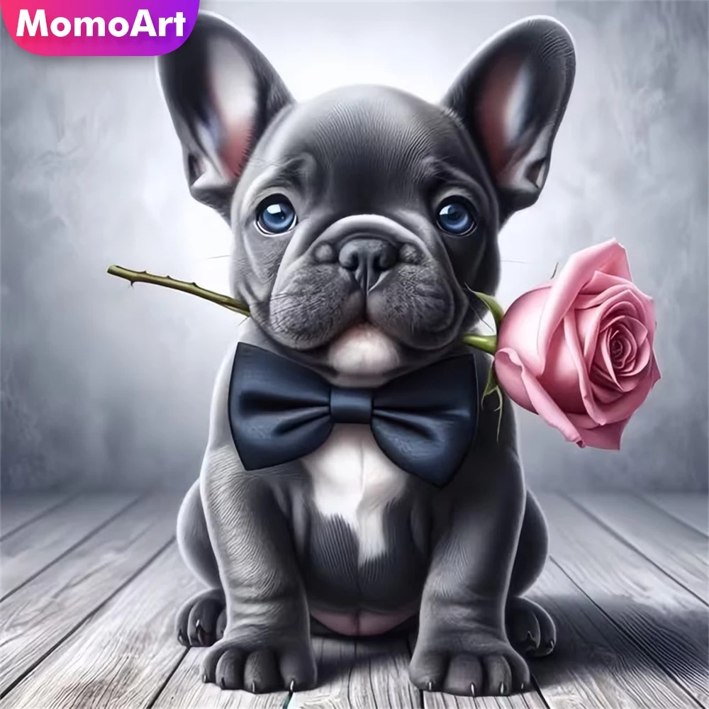 

Momoart Алмазная мозаика Собака Животное Картина Стразы Алмазная картина Цветок Акриловые принадлежности для рукоделия DIY Настенное украшение