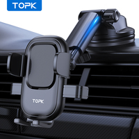 TOPK Car Phone Holder Mount Suction Cup Strong Grip Adjustable Dashboard/Windshield Stand Fit for All Smartphones iOS/Android