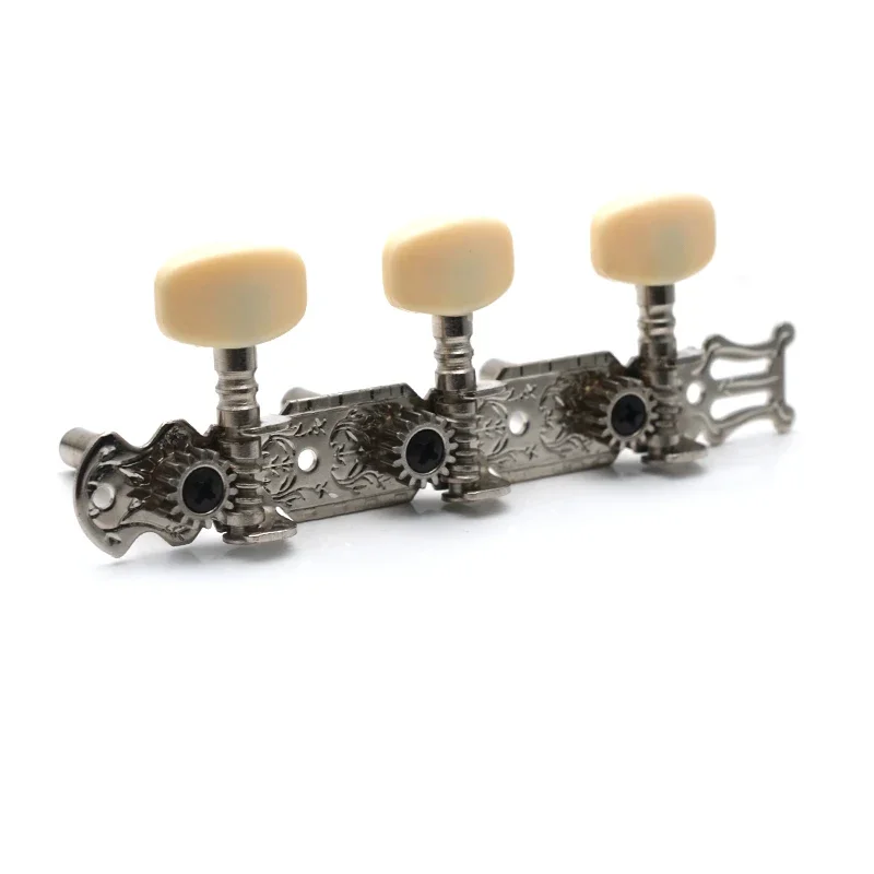 A set of 2 Pcs Chrome Classical Guitar Tuning Pegs Keys Tuners Machine Heads