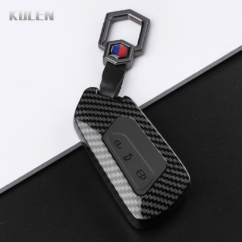 ABS Carbon Faser Stil Auto Schlüssel Fall Abdeckung Für VW Volkswagen Golf 8 MK8 GTI GTD R ID3 ID4 Cupra skoda Octavia A8 Sitz Leon MK4