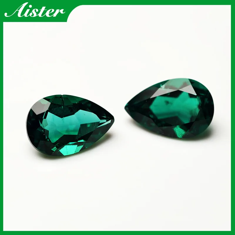 

Top Hydrothermal Pear Cut Lab Grown Loose Gemstones Synthetic Zambian Emerald Stone Diamond With AGL Certificate