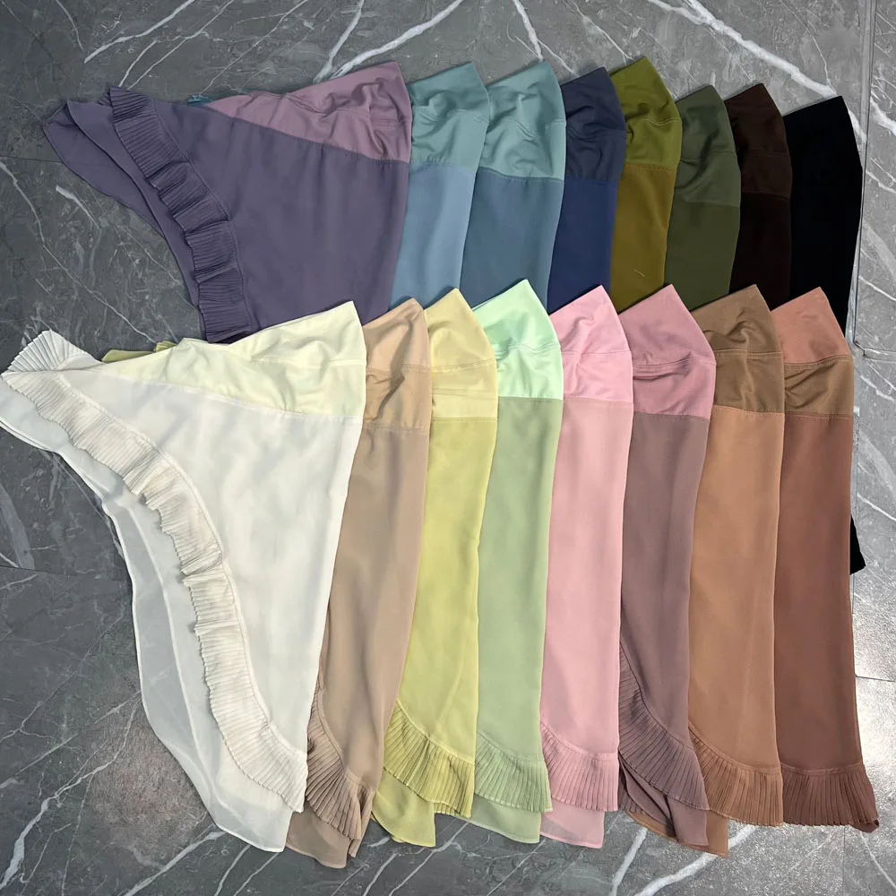 

High Quality Chiffon One Piece Amira Women Muslim Hijab Turban Ruffles Instant Scarf Islamic Pray Scarves Pull On Headwrap Hat