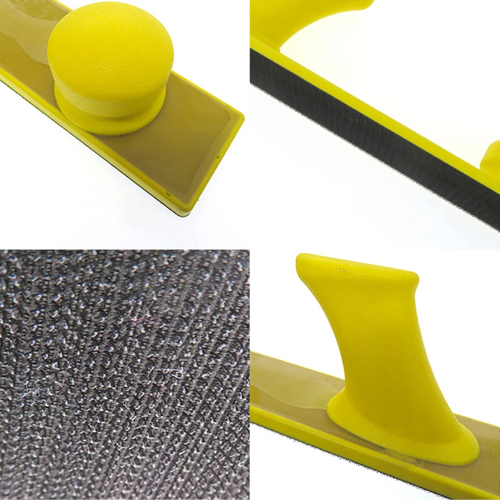 黄色のサンドペーパーホルダー長方形の形状手押し式デザインdiyプロジェクト用のポータブルハンドリング木工用