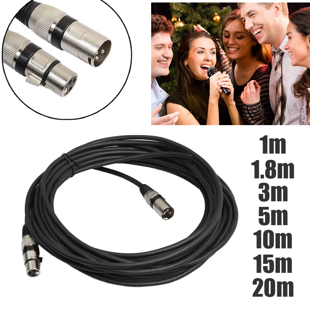 3 Pin XLR Microphone Cable Male to Female Audio Cable Shielded Cable Extension Cord For Microphone Mixer 3m/5m/10m/15m/20m