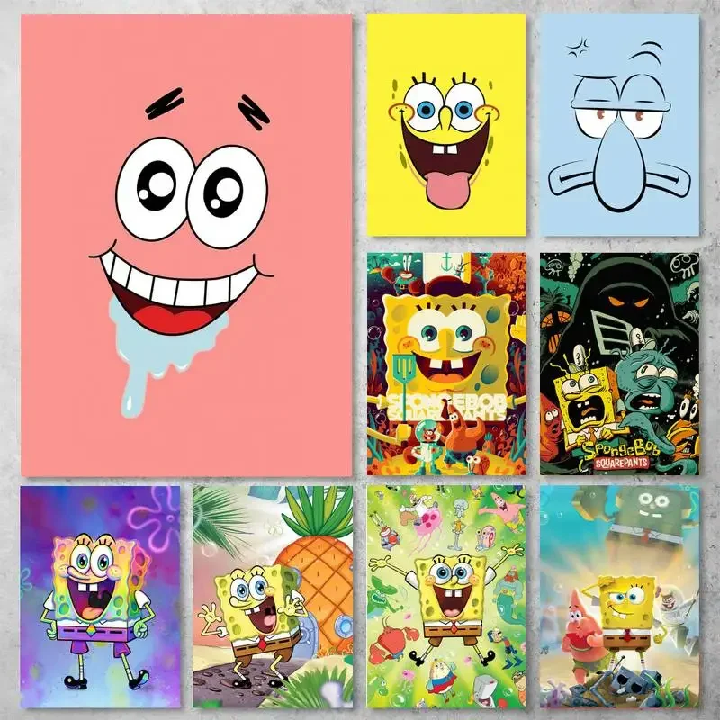 Funny-SpongeBob-SquarePants POSTER Poster Prints Wall Pictures Living Room Home Decoration Small