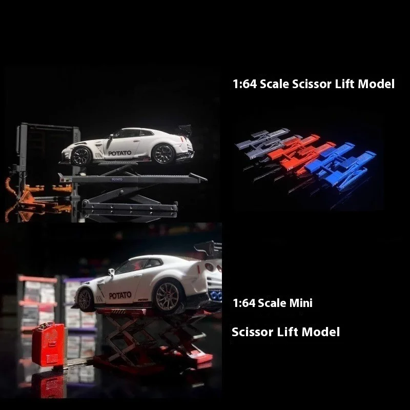 

Diorama 1/64 Car Garage Lifter Model City Repair Workshop Scene Props Model Toy