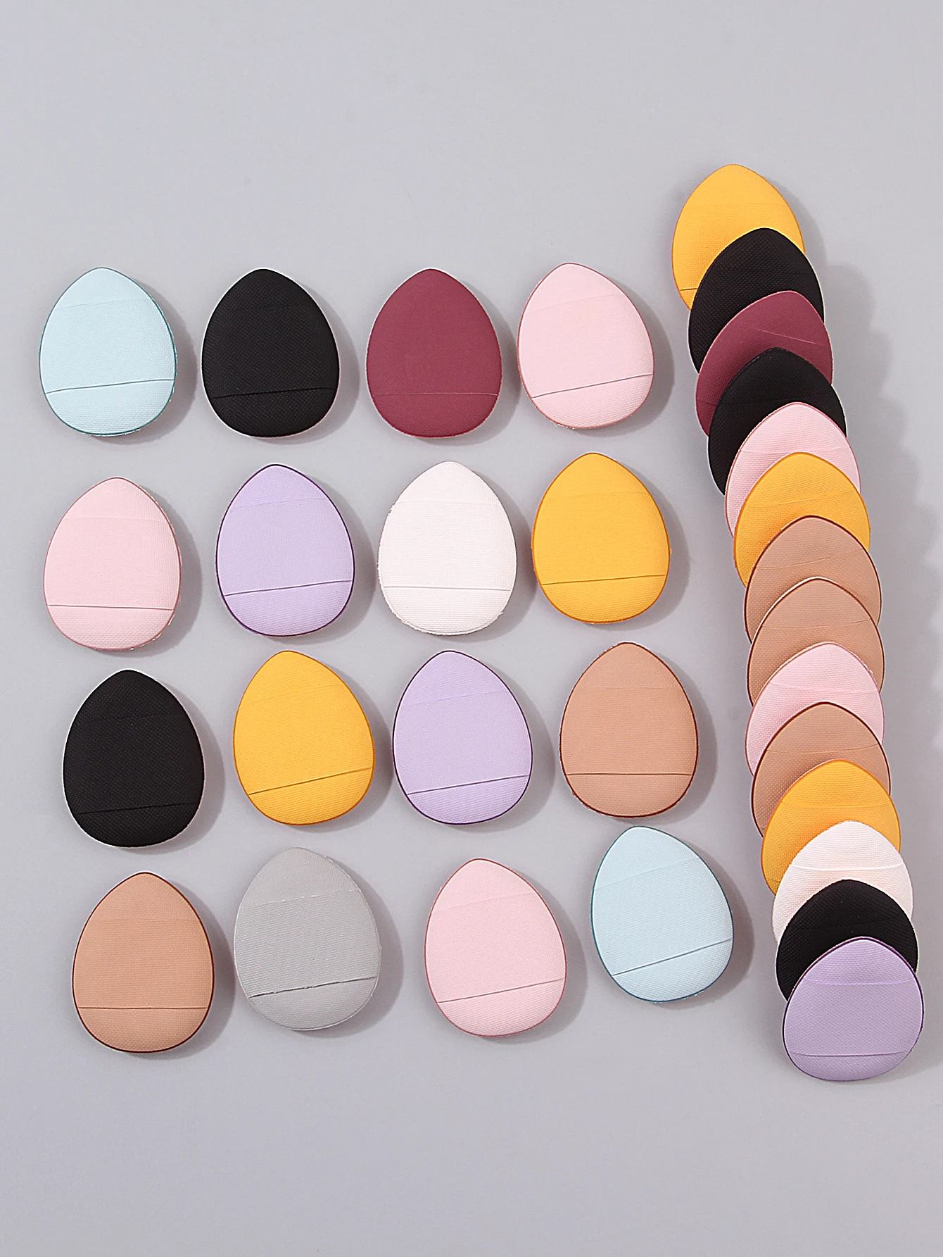 พัฟแป้งมินิสี 30 ชิ้น, พัฟแป้งฟองน้ำแบบไม่ใช่ยาง, รองพื้นคอนซีลเลอร์บนใบหน้าแบบพกพา, พัฟแป้งที่ปลายนิ้ว