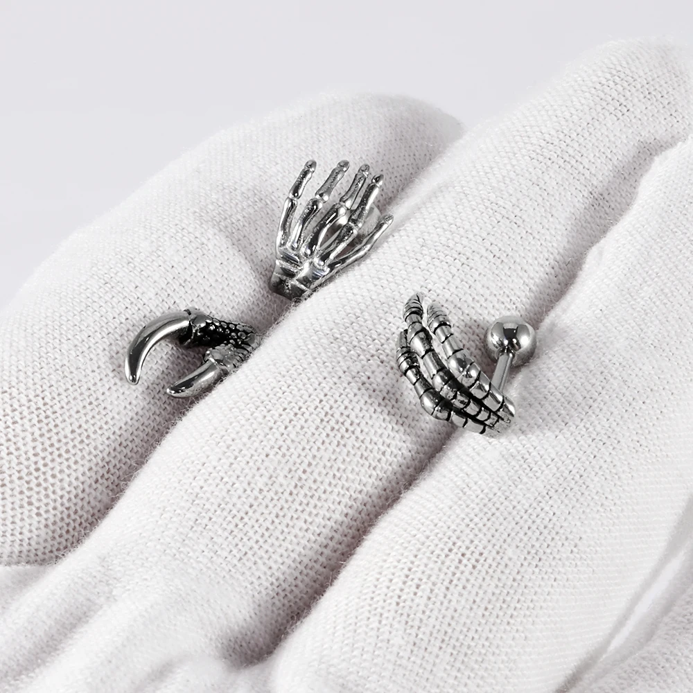 Surgical Steel Skeleton Hand Labret Lip Stud, Body Piercing