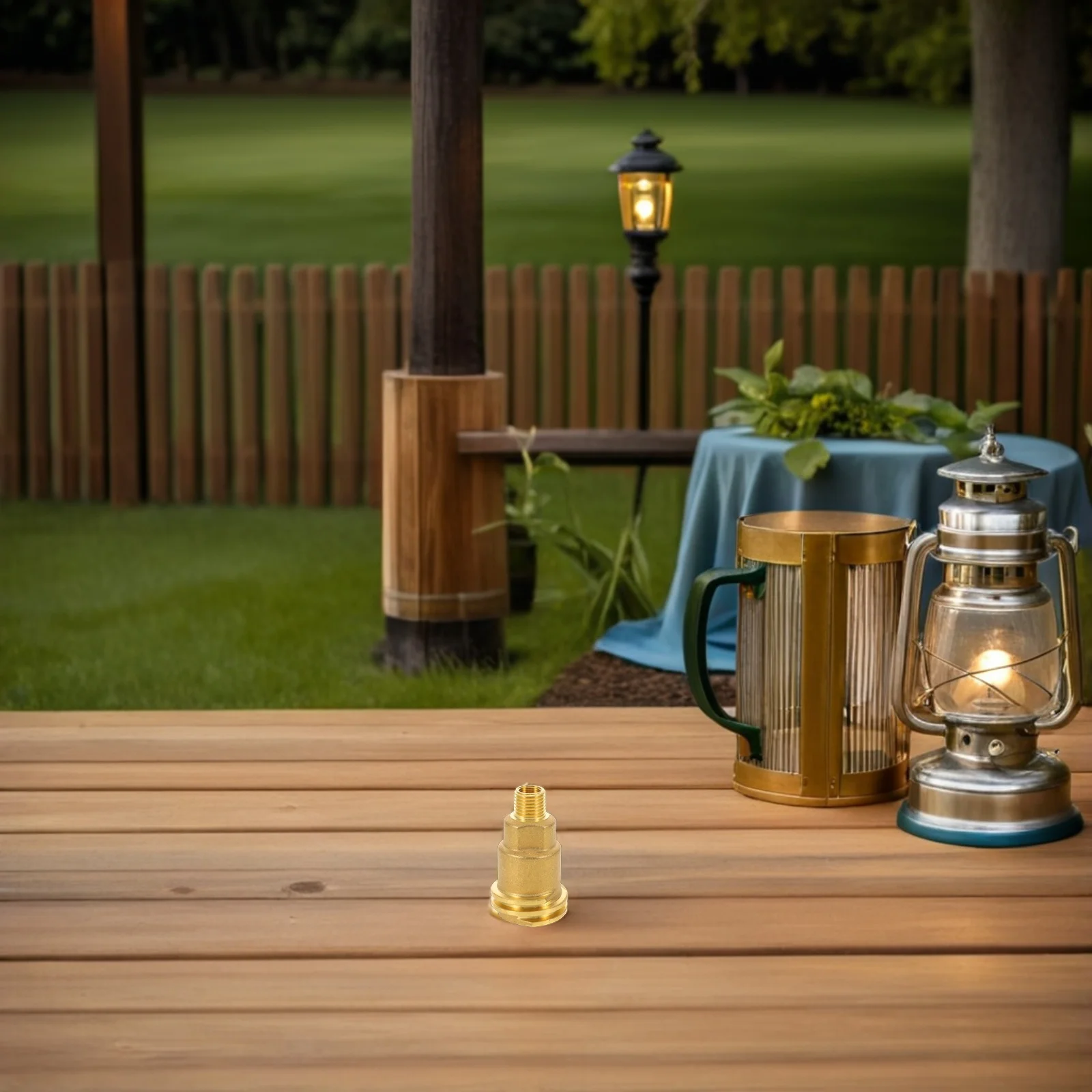

Propane Gas Converter Camping Valve Regulator Pol Cylinder for Bbq Golden Brass Adapter Tank