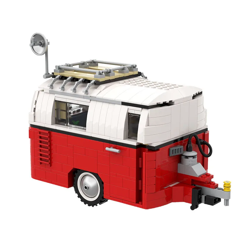 

New in motor home Caravan Camping Trailer for VW T1 Bus Building Blocks Car Model Bricks Bus DIY Toys For Kids Birthday Gifts