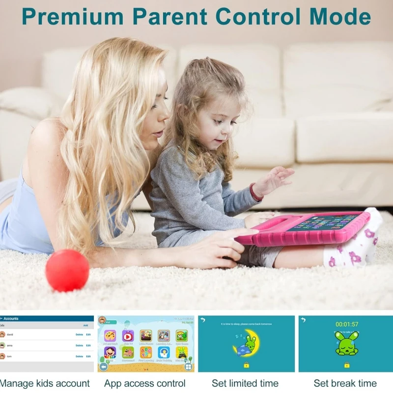 DDR3 3GB+4GB RAM 64GB ROM 7" Android 13 Tablet PC Allwinner A133 Quad Core Type-C Dual Camears Gift Silicon Bracket Case