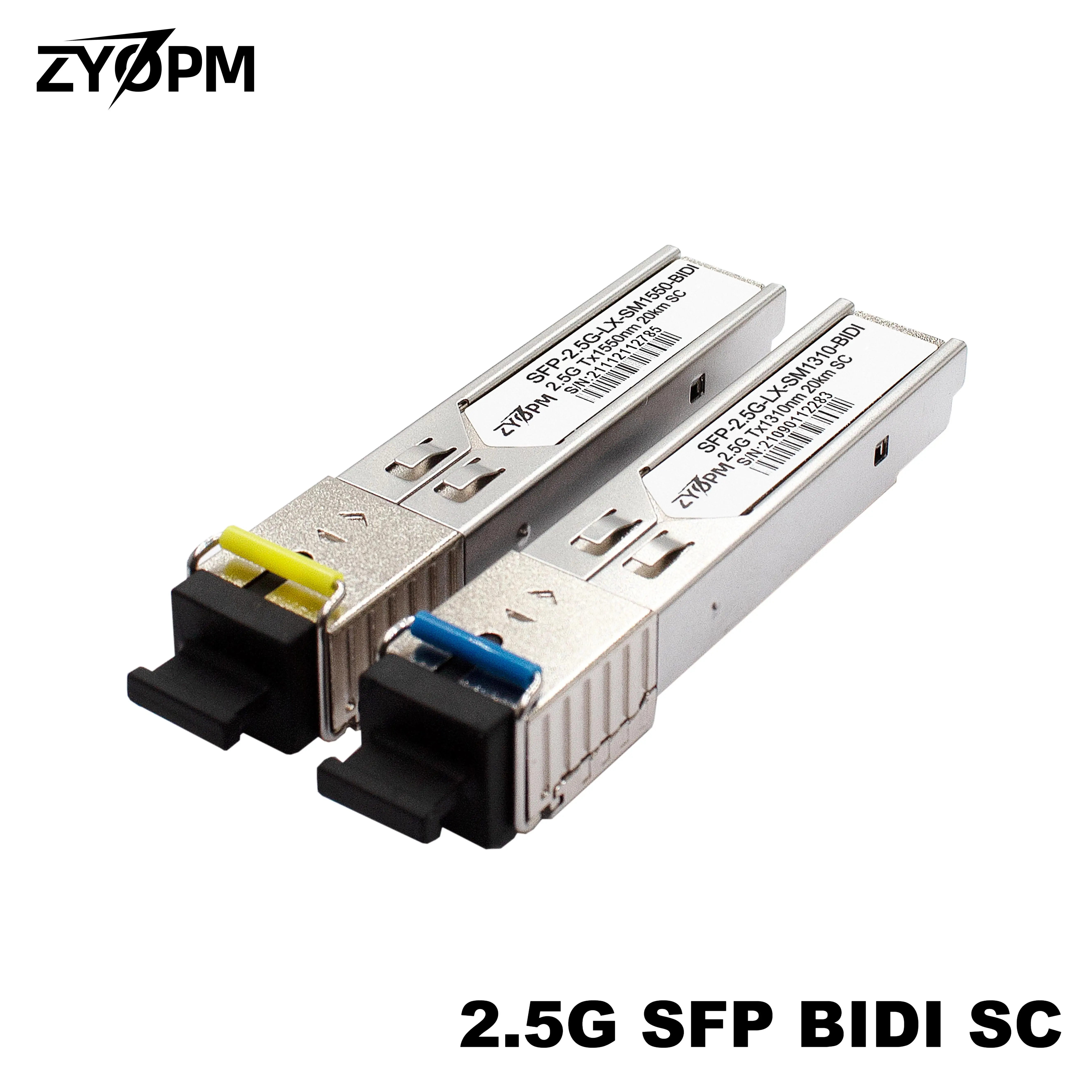 2.5G SFP BIDI SC Transceiver SingleMode Simplex SC Fiber Module SMF 1310nm/15500nm DDM up to 20 km for Cisco Mikrotik Ubiquiti