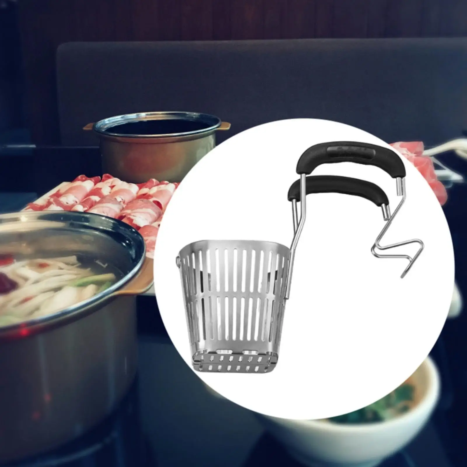 Draining Spoon Hot Pot Mesh Net Colander for Spaghetti Ravioli Potato Chips