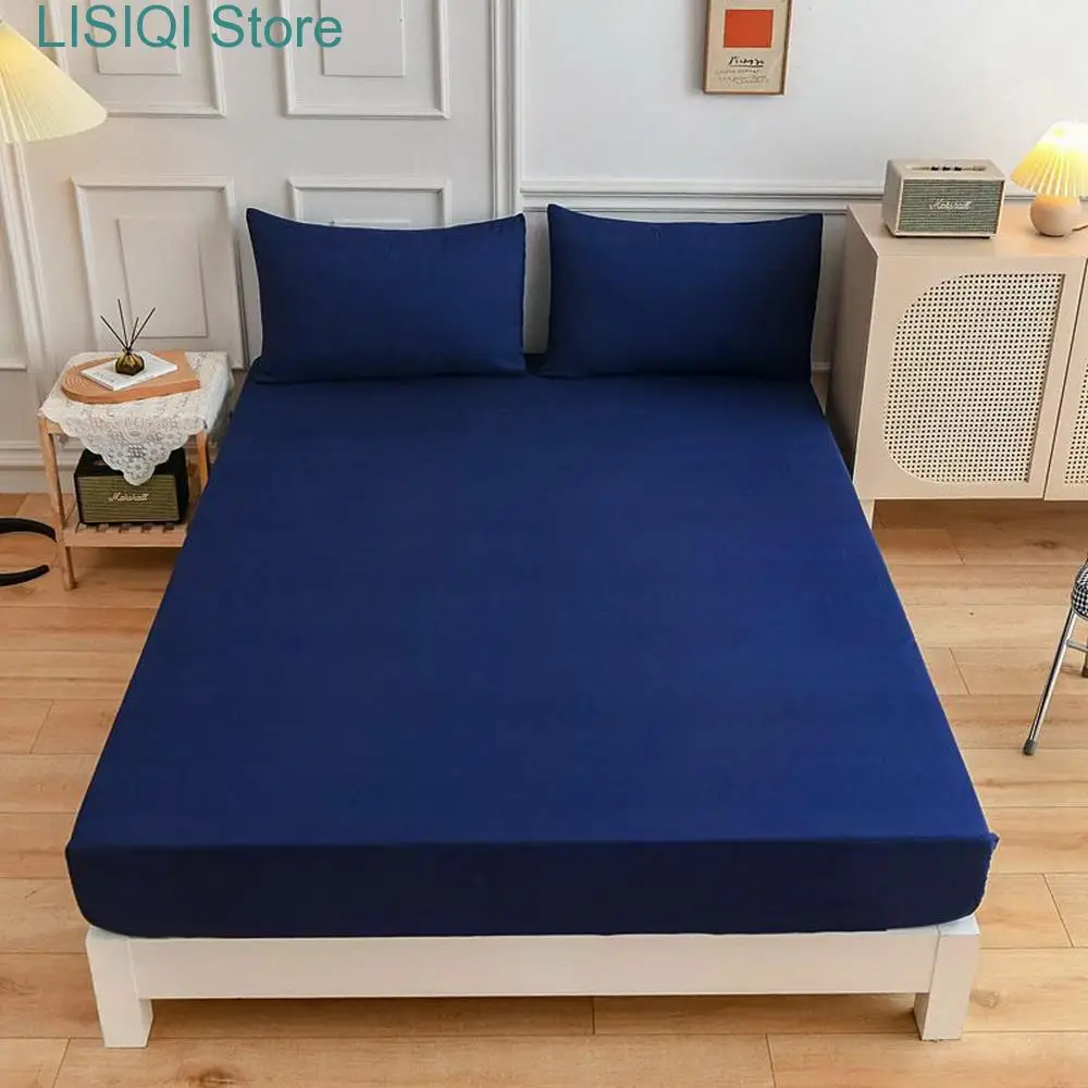 New Fashion Simple solid color White Bed Fitted Sheets Mattress Cover with Elastic Microfiber 90*200*27 120*200*27cm