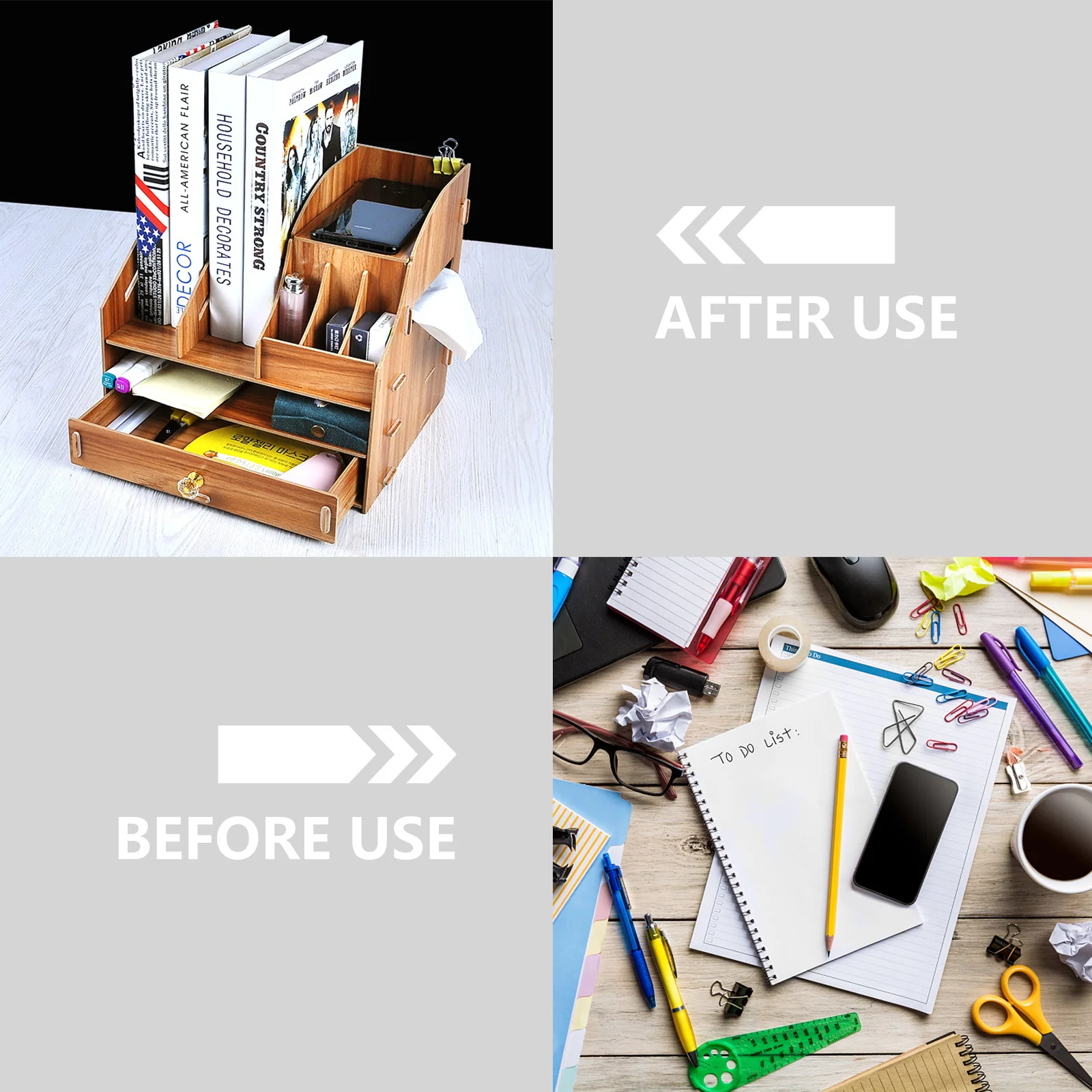 

1Pc Wooden Storage Organizer Firm Buckle Sturdy Fiberboard High-Quality Household Goods Neat Convenient Storage Solution