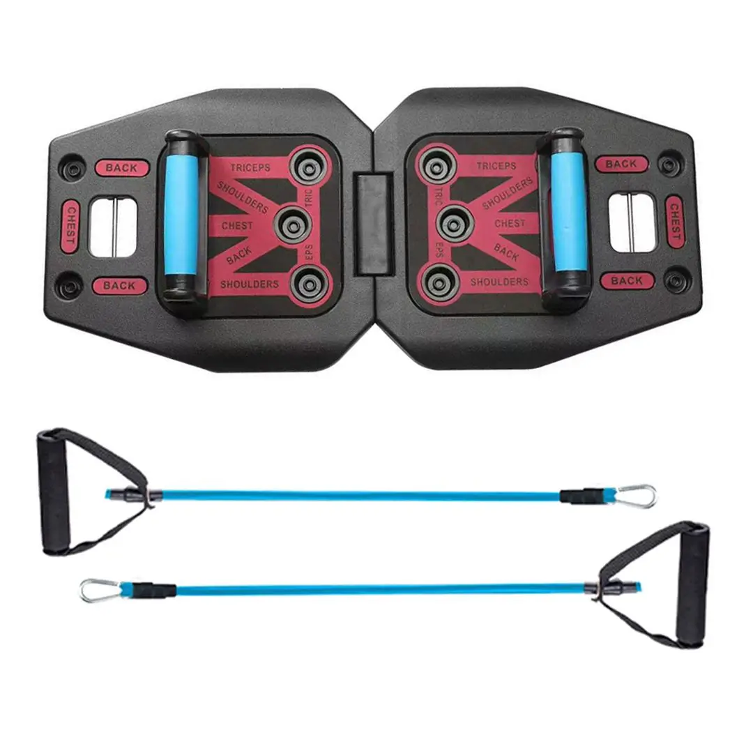 

Body Building 10 in 1 Foldable Push Up Board Gym Exercise Push-ups Stands for Fitness Power Training with Pull Ropes 2025 Newly