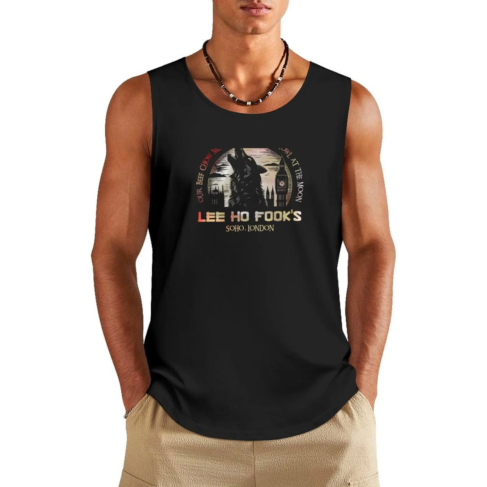 Lee Ho Fooks - Soho London - 1978 - Warren Zevon Werewolves of London Howl at the Moon Tank Top t-shirt gym man Vests