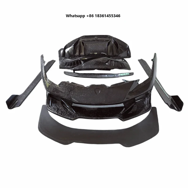 High Quality Dry Carbon Forged V-style Front and Rear Bumpers Fenders Side Skirts Spoilers  LP580 LP610 Body Kit