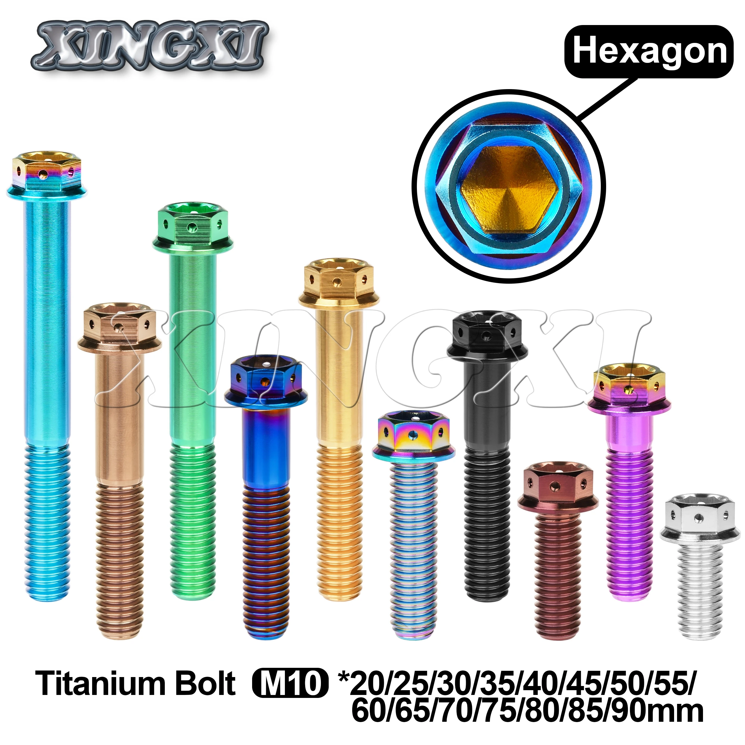 Xingxi M10 X 20 25 30 35 40 45 50 55 60 65 70 75 80 85 90mm Hexagon Flange Head Bolt Is Used for Motorcycle Disc Brake Screws