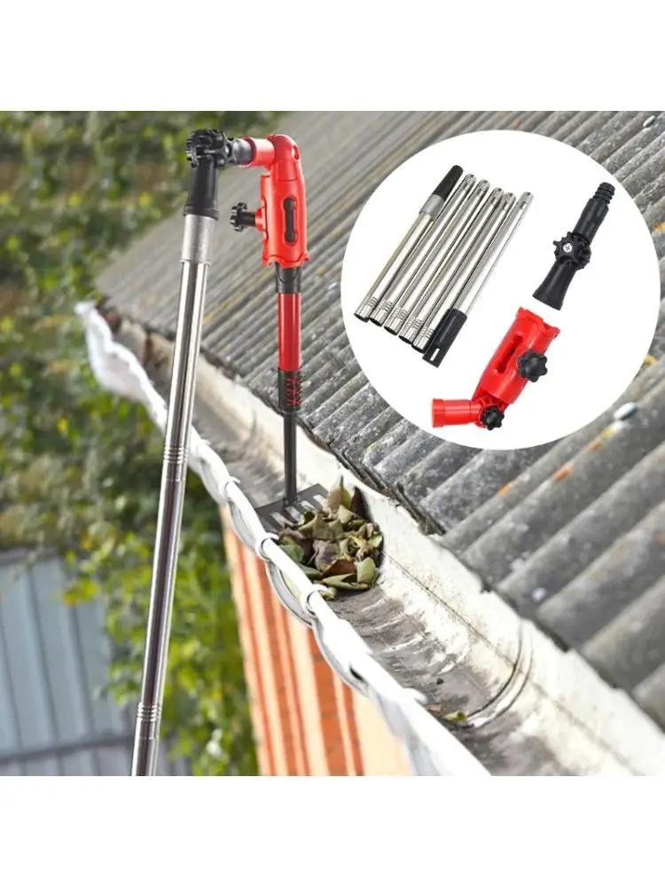 

652F Профессиональный инструмент для обслуживания водосточных желобов. Выдвижные стойки длиной 5,57 фута. 2 вращающихся Зажимной