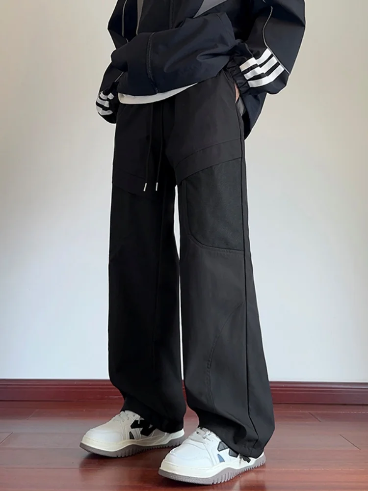 Men's Outdoor Waterproof Hiking Trousers Spring New Style American Functional Workwear Pants Drawstring Floor-Length Trousers