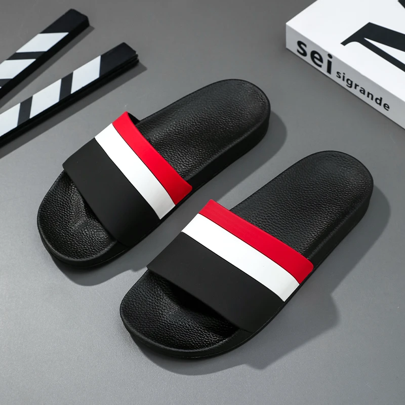 

Мужские полосатые сандалии, летние мягкие удобные нескользящие тапочки, домашняя и уличная женская пляжная обувь, быстросохнущая легкая платформа из ЭВА